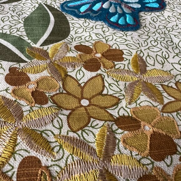 LOT OF TWO Pier 1 Table Runners Butterflies Flowers Embroidered Applique 7 foot - Picture 5 of 6